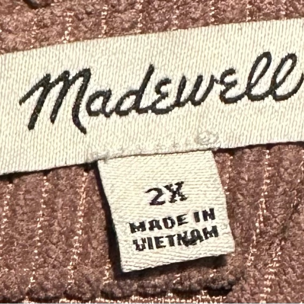 Madewell V-Neck Corduroy Blouse in Mauve - Picture 3 of 6